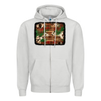 Dove Grey christmas buffalo plaid cowhide background Zipper Hoodie - Jasminsmagicworld