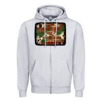 Heather Grey christmas buffalo plaid cowhide background Zipper Hoodie - Jasminsmagicworld
