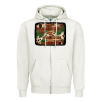 Oatmeal Heather christmas buffalo plaid cowhide background Zipper Hoodie - Jasminsmagicworld