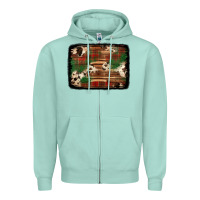 Seafoam christmas buffalo plaid cowhide background Zipper Hoodie - Jasminsmagicworld