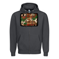 Smoke christmas buffalo plaid cowhide background Zipper Hoodie - Jasminsmagicworld
