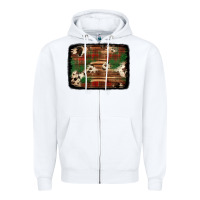 White christmas buffalo plaid cowhide background Zipper Hoodie - Jasminsmagicworld