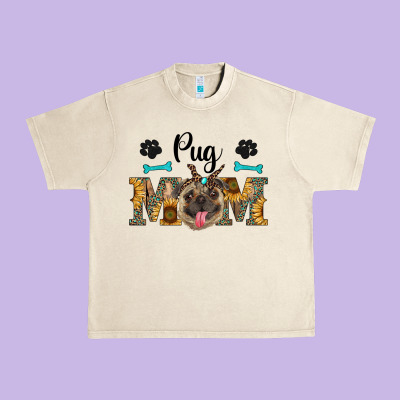 Western Pug Mom Urban Heavy Tee Designed By Ranaportraitstore