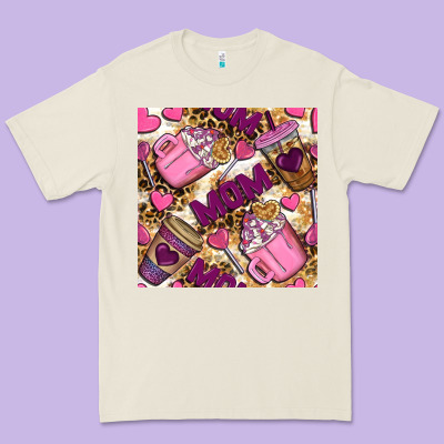Mom Coffee Cups With Leopard Digital Paper Premium Tee Designed By Bundleandbundleshop
