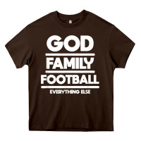 Chocolate Brown god family football christian faith shirt Heavy Core Tee - baoMotion