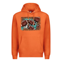 Carrot American football leopard cowhide turquoise  leather background Premium Hoodie - BarkalooDesign