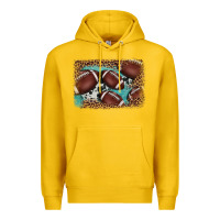 Lemon American football leopard cowhide turquoise  leather background Premium Hoodie - BarkalooDesign