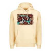 Pina Colada American football leopard cowhide turquoise  leather background Premium Hoodie - BarkalooDesign