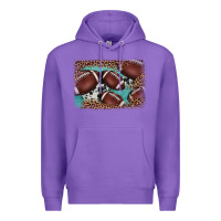 Purple American football leopard cowhide turquoise  leather background Premium Hoodie - BarkalooDesign