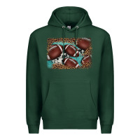Sports Green American football leopard cowhide turquoise  leather background Premium Hoodie - BarkalooDesign