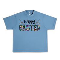 Pebble Blue Happy Easter Urban Heavy Tee - CowhideDigitalArt