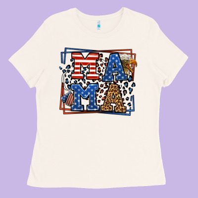Army Veteran Mama Leopard Frame 4th Of July Ladies Tee Designed By Lillyallendesigns