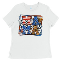 White Army Veteran mama leopard frame 4th of July Ladies Tee - LillyAllenDesigns