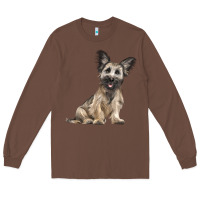 Chestnut Skye Terrier Dog Illustrations Long Sleeve Tee - LillyAllenDesigns