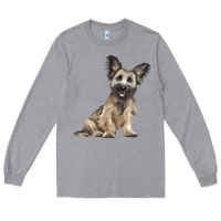 Heather Grey Skye Terrier Dog Illustrations Long Sleeve Tee - LillyAllenDesigns