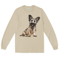 Mushroom Skye Terrier Dog Illustrations Long Sleeve Tee - LillyAllenDesigns