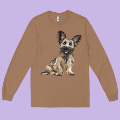 Skye Terrier Dog Illustrations Long Sleeve Tee Designed By Lillyallendesigns