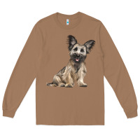 Toasted Coconut Skye Terrier Dog Illustrations Long Sleeve Tee - LillyAllenDesigns