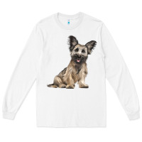White Skye Terrier Dog Illustrations Long Sleeve Tee - LillyAllenDesigns