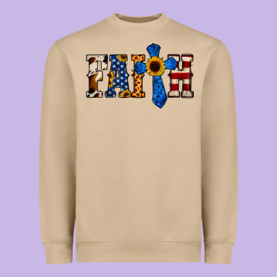 American Flag Faith Heavyweight Sweatshirt Designed By Jasminsmagicworld