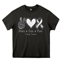 Asphalt Peace Love Cure Lung Cancer Heavy Core Tee - Jasminsmagicworld
