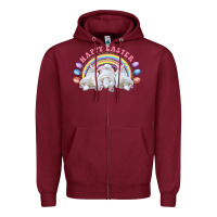 Burgundy Happy easter bunny tails Zipper Hoodie - RanaPortraitStore