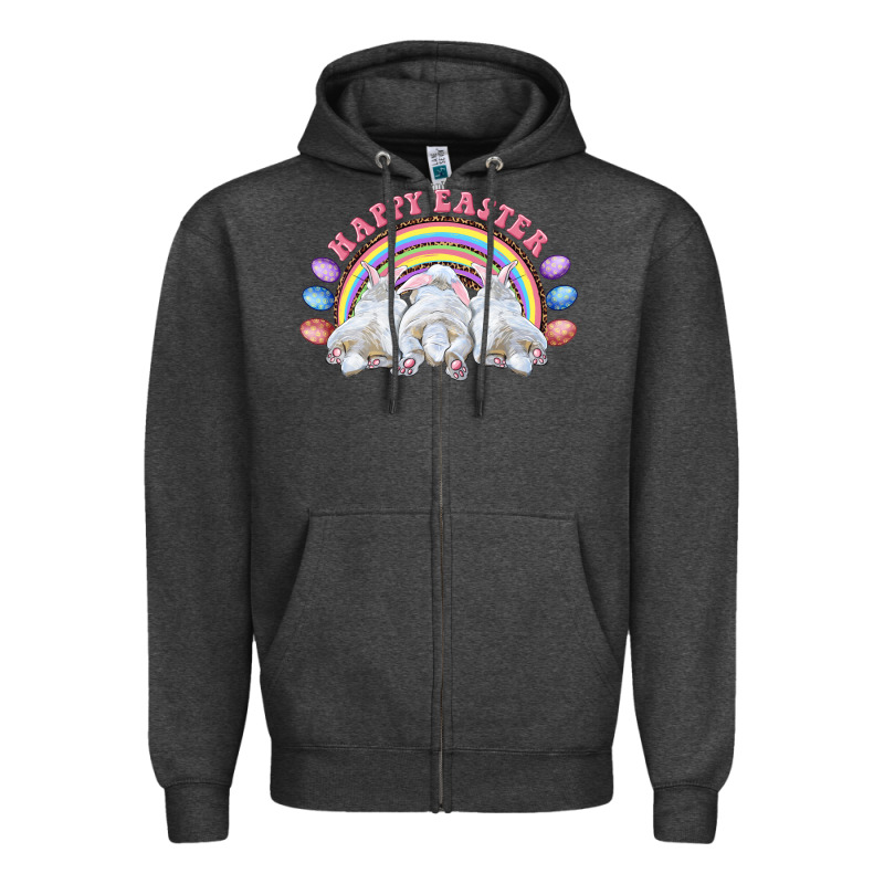 Happy Easter Bunny Tails Zipper Hoodie by RanaPortraitStore | Teevron