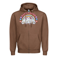Chestnut Happy easter bunny tails Zipper Hoodie - RanaPortraitStore