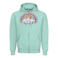 Seafoam Happy easter bunny tails Zipper Hoodie - RanaPortraitStore