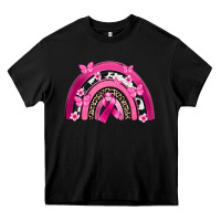 Black Breast Cancer rainbow Heavy Core Tee - FaDigitalArtStudio