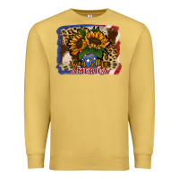 Antique Gold Patriotic Sunflower God Bless America Premium Sweatshirt - Jasminsmagicworld