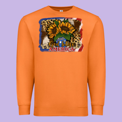 Patriotic Sunflower God Bless America Premium Sweatshirt Designed By Jasminsmagicworld