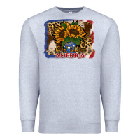 Heather Grey Patriotic Sunflower God Bless America Premium Sweatshirt - Jasminsmagicworld