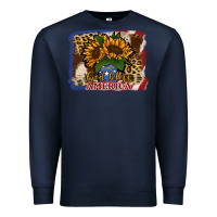 Navy Patriotic Sunflower God Bless America Premium Sweatshirt - Jasminsmagicworld