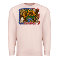 Pale Pink Patriotic Sunflower God Bless America Premium Sweatshirt - Jasminsmagicworld