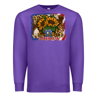 Purple Patriotic Sunflower God Bless America Premium Sweatshirt - Jasminsmagicworld