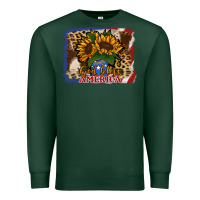 Sports Green Patriotic Sunflower God Bless America Premium Sweatshirt - Jasminsmagicworld