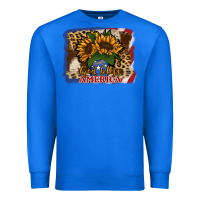 True Royal Patriotic Sunflower God Bless America Premium Sweatshirt - Jasminsmagicworld