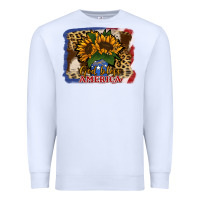 White Patriotic Sunflower God Bless America Premium Sweatshirt - Jasminsmagicworld