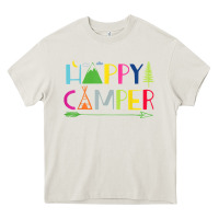 Cream camping arrow camper happy summer camp camping kids 635 Heavy Core Tee - baoMotion