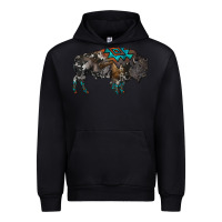 Black cowhide bison Urban Hoodie - RanaPortraitStore