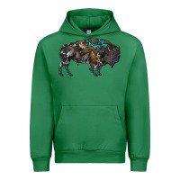 Emerald cowhide bison Urban Hoodie - RanaPortraitStore