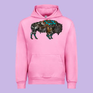 Cowhide Bison Urban Hoodie Designed By Ranaportraitstore