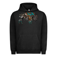 Pigment Black cowhide bison Urban Hoodie - RanaPortraitStore