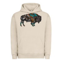 Pigment French Oak cowhide bison Urban Hoodie - RanaPortraitStore