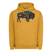 Pigment Peanut Butter cowhide bison Urban Hoodie - RanaPortraitStore