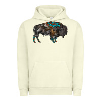 Pigment Pistachio cowhide bison Urban Hoodie - RanaPortraitStore