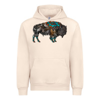 Sandshell cowhide bison Urban Hoodie - RanaPortraitStore