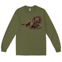Army Green Sussex Spaniels llustrations Long Sleeve Tee - LillyAllenDesigns