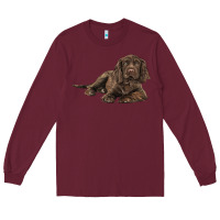 Burgundy Sussex Spaniels llustrations Long Sleeve Tee - LillyAllenDesigns